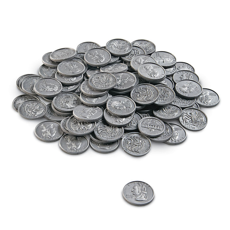(6 Ea) Play Money Quarters 100 Pk