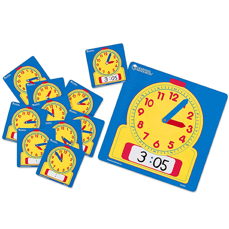 Write-On/Wipe-Off Clocks Class Set