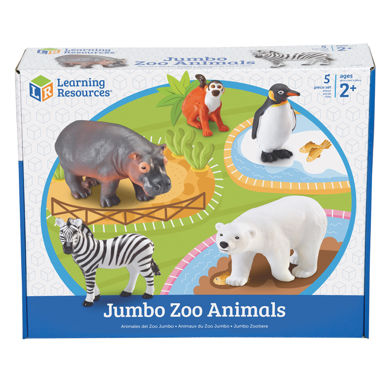 Jumbo Zoo Animals 5/Set