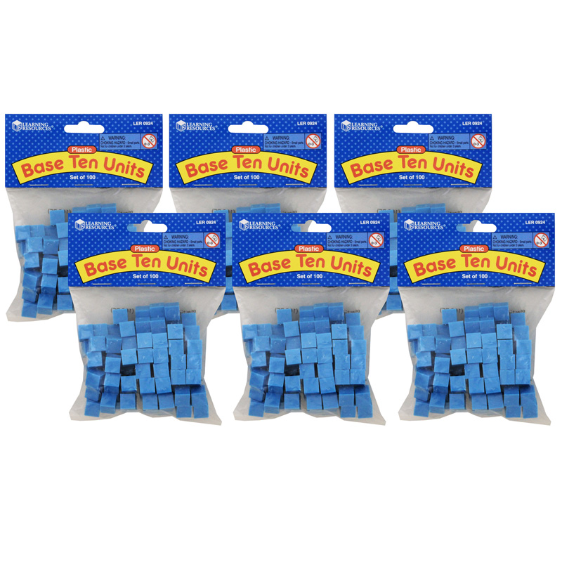 (6 Ea) Base Ten Units Plastic Blue