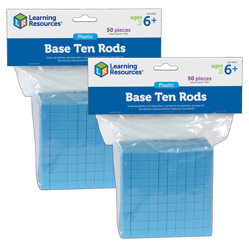 (2 Ea) Base Ten Rods Plastic Blu 50