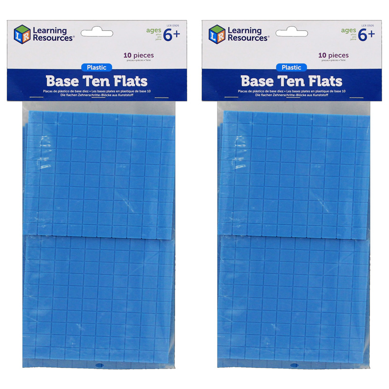 (2 Ea) Base Ten Flats Plastic Blue