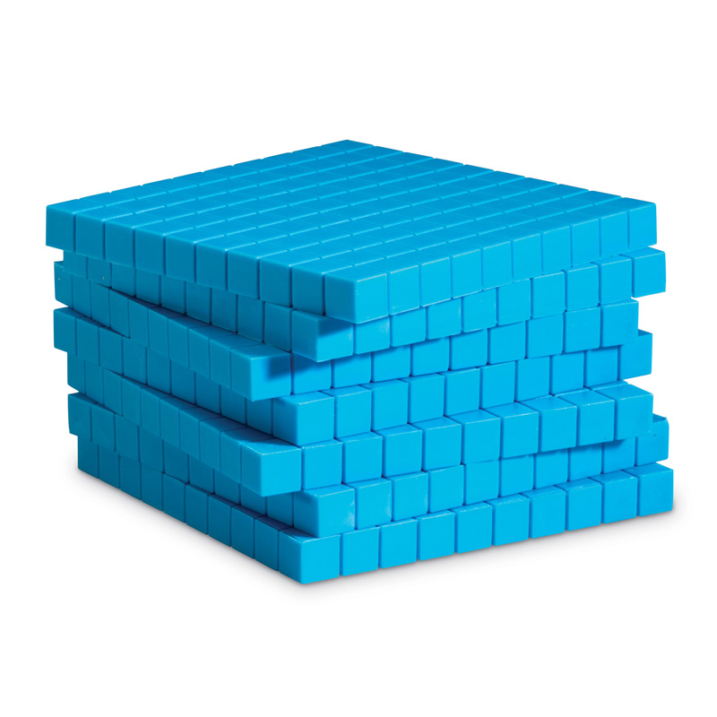 Base Ten Flats Plastic Blue 10/Pk