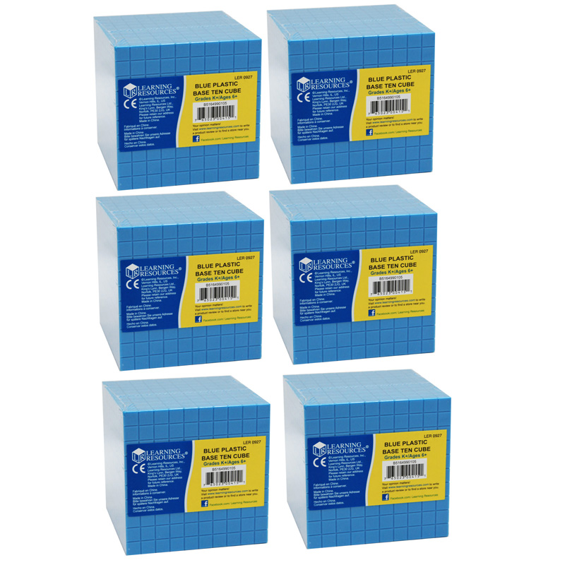 (6 Ea) Base Ten Cube Plastic Blue