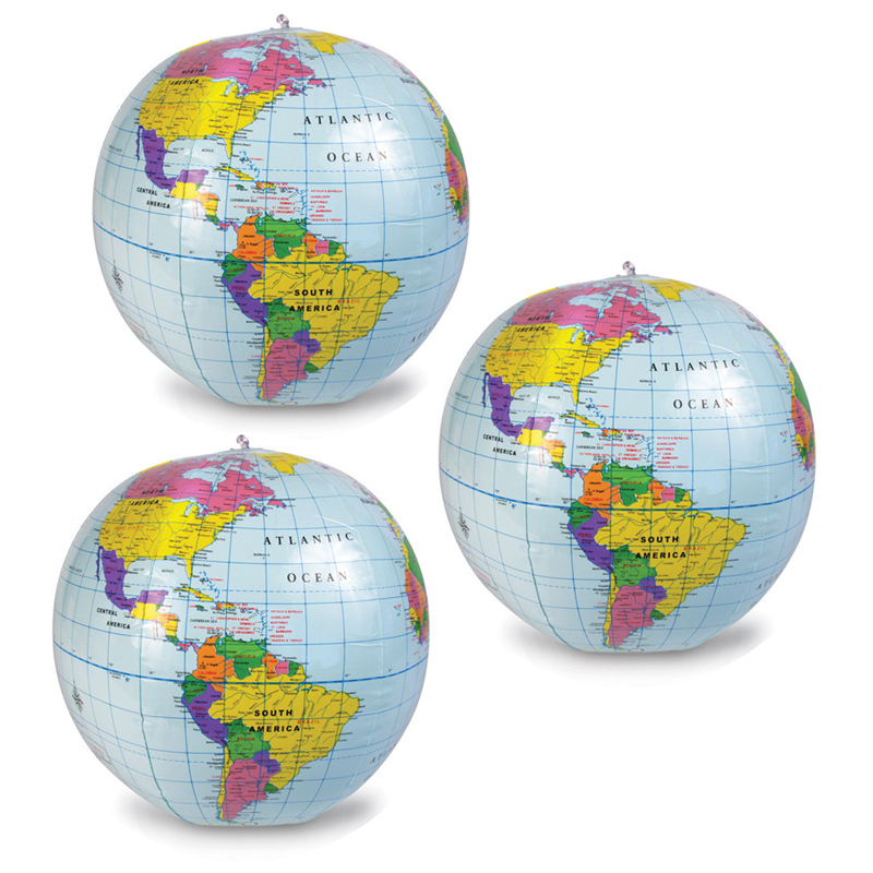 (3 Ea) 12 Inch Inflatable Globe