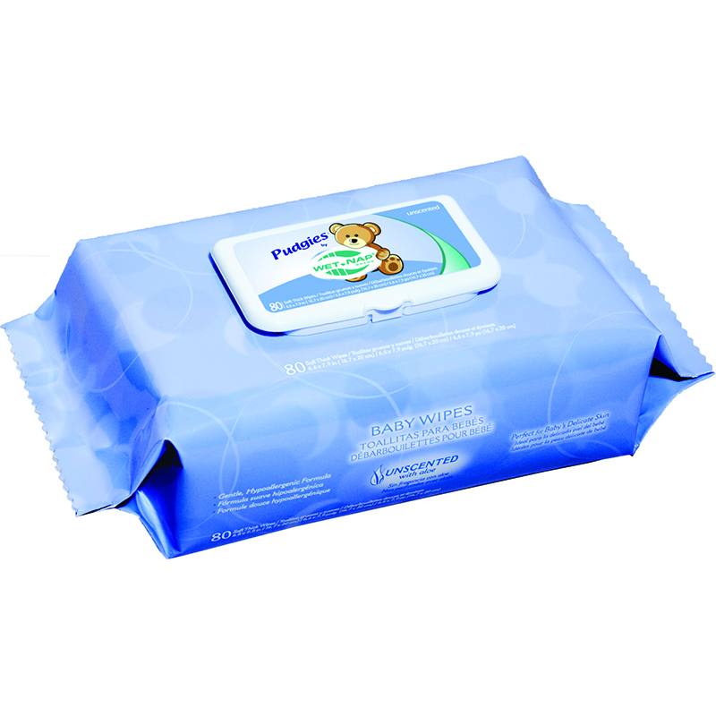 (4 Ea) Pudgies Baby Wipes 80 Cnt