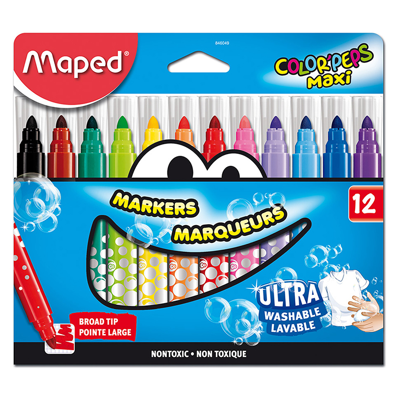 Broad Tip Markers 12 Color Set