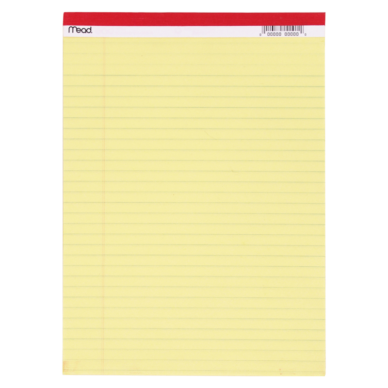 Legal Pad 8.5x11.75 50 Ct Canary