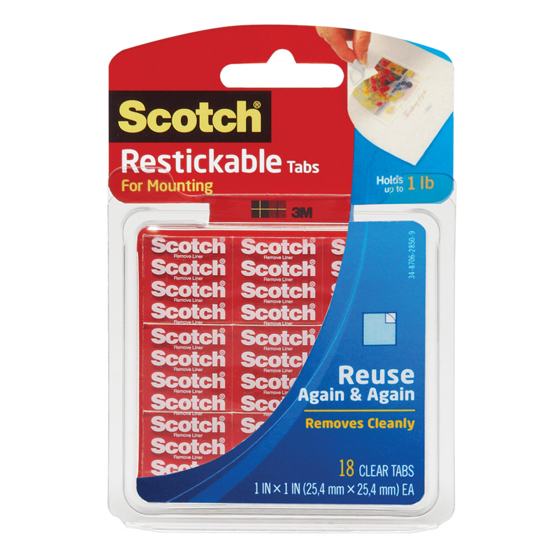 Scotch Restickable Tabs 1 X 1 In 18