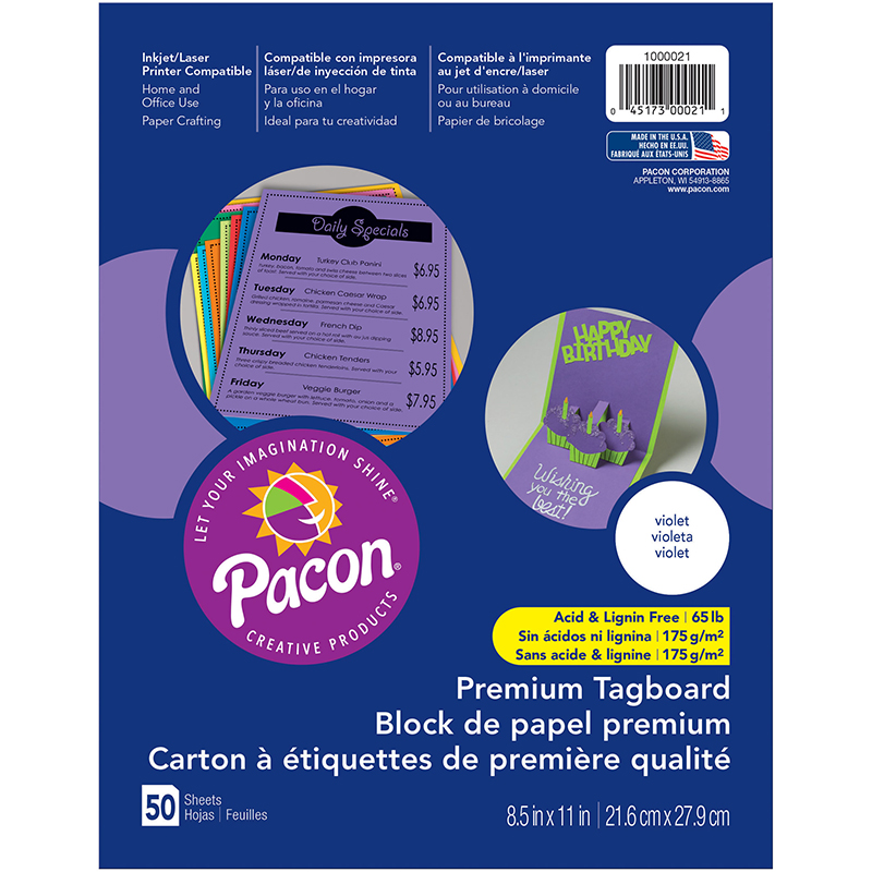 (5 Pk) Premium Tagboard Violet