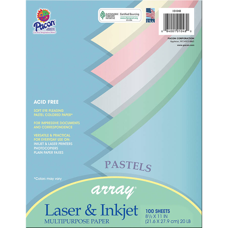 (3 Pk) Array Pastel Color Paper