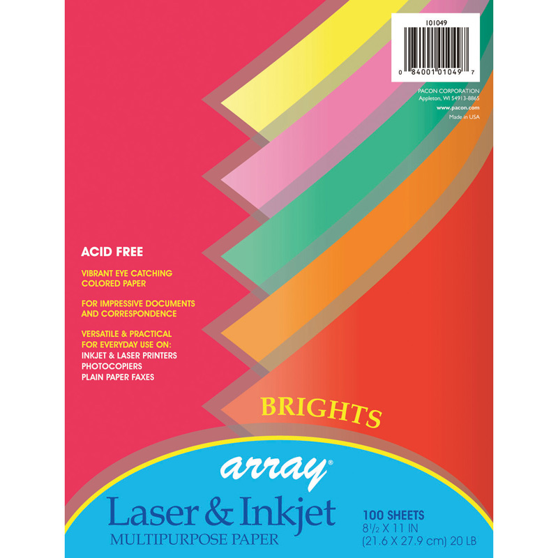 (3 Pk) Array Bright Color Paper