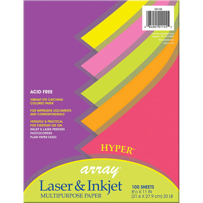(3 Pk) Array Hyper Color Paper