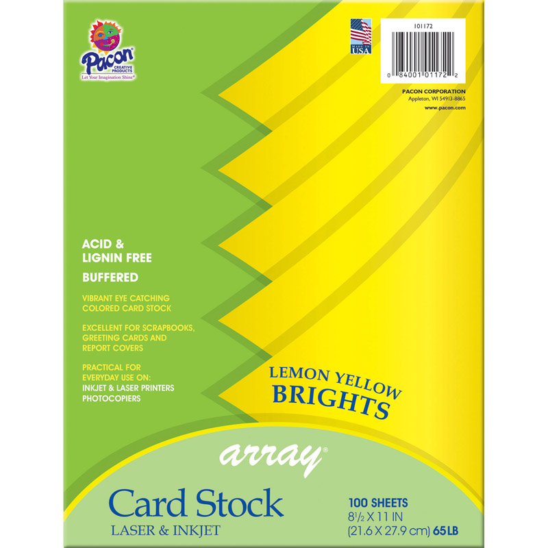 Array Card Stock Brights Lemon