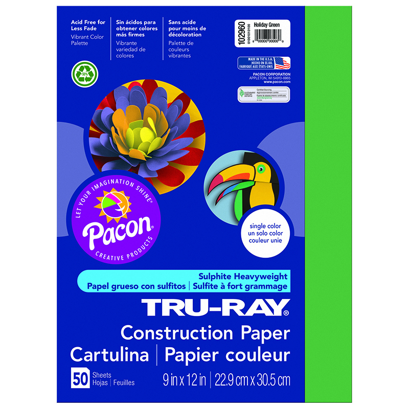 (10 Pk) Tru Ray 9x12 Holiday Green