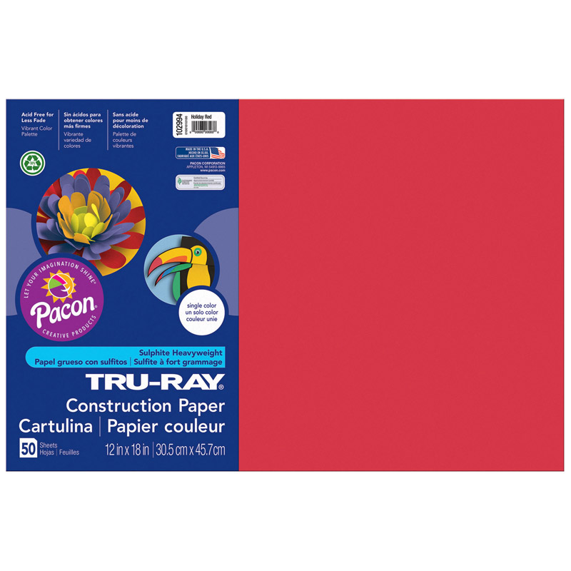 Tru Ray 12 X 18 Holiday Red 50 Sht