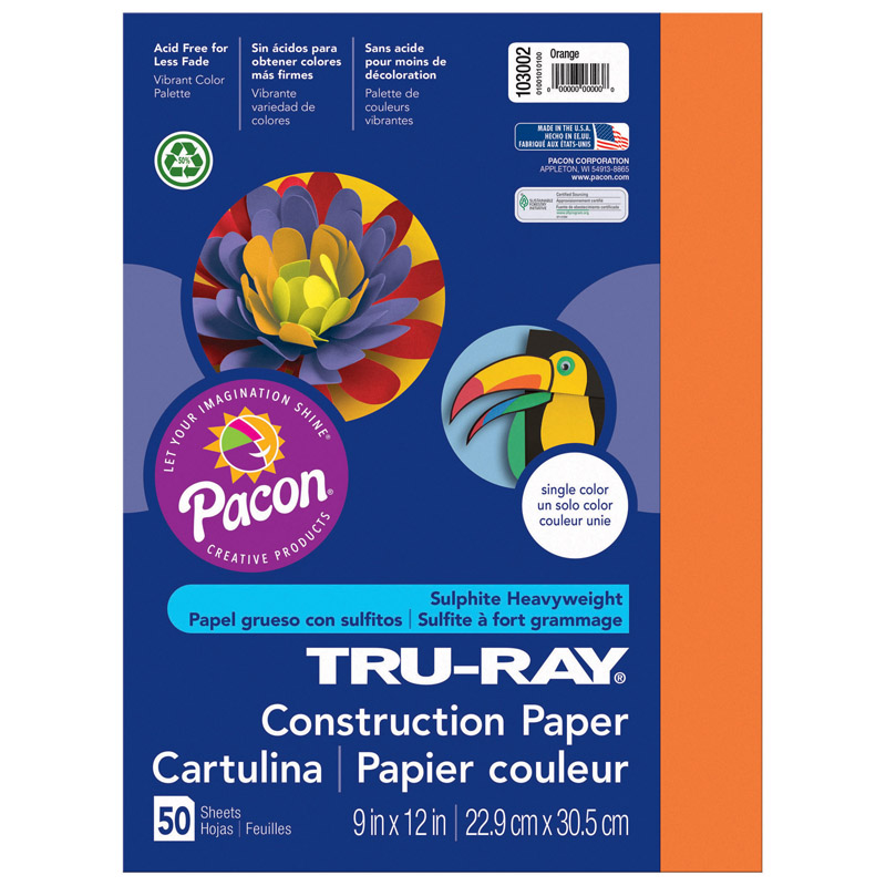 (5 Pk) Tru Ray 9x12 Orange