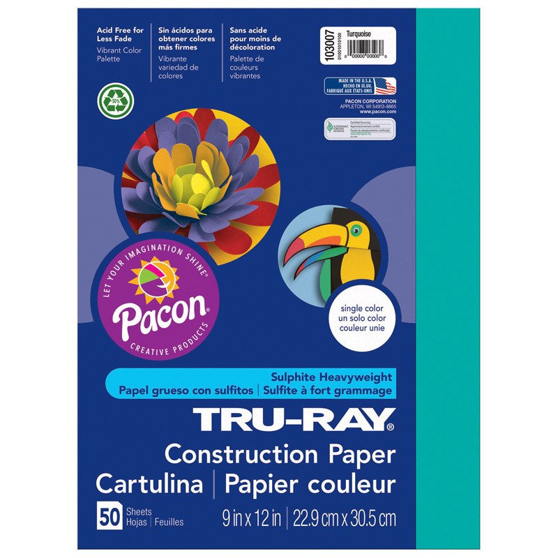 (10 Pk) Tru Ray 9x12 Turquoise