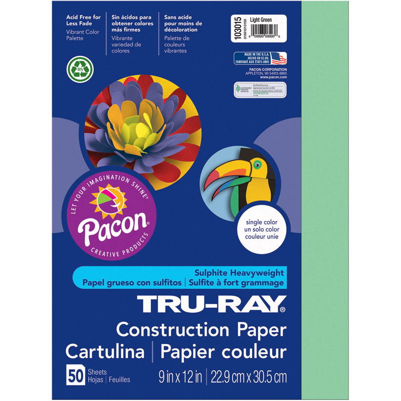 (10 Pk) Tru Ray 9x12 Light Green