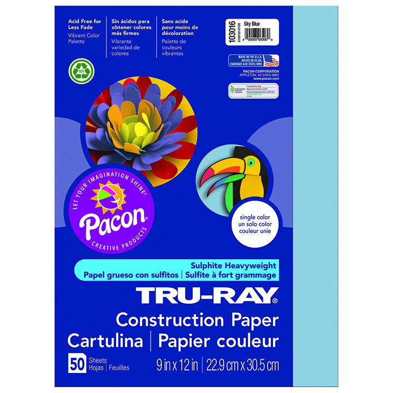 (10 Pk) Tru Ray 9x12 Sky Blue