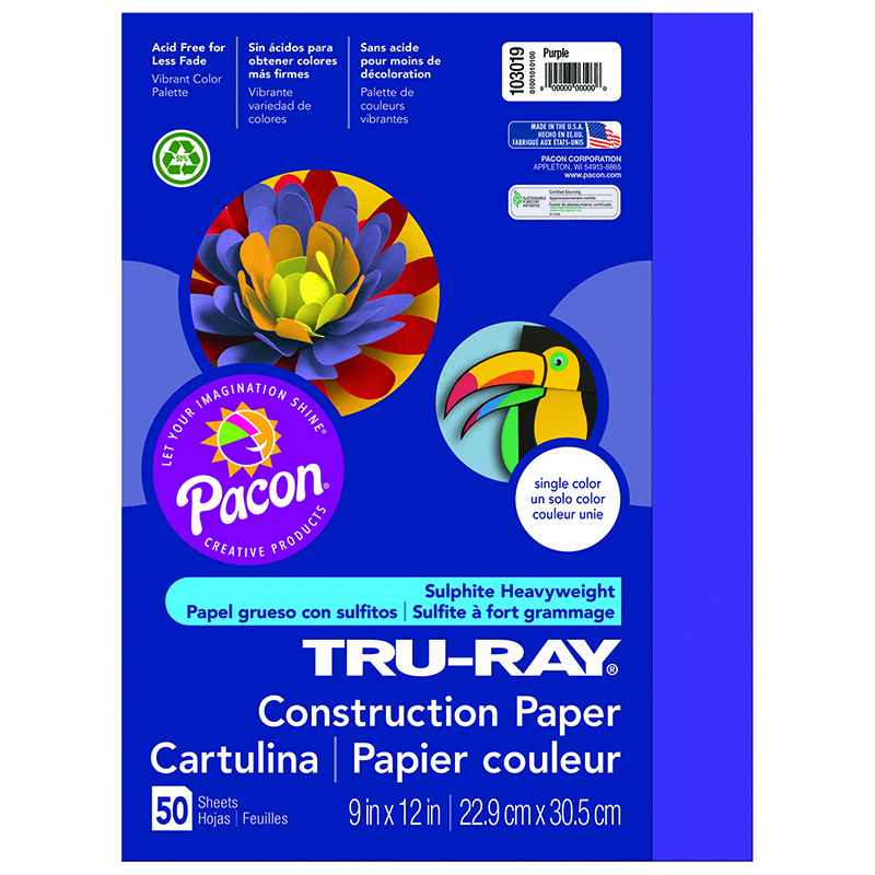 (5 Pk) Tru Ray 9x12 Purple
