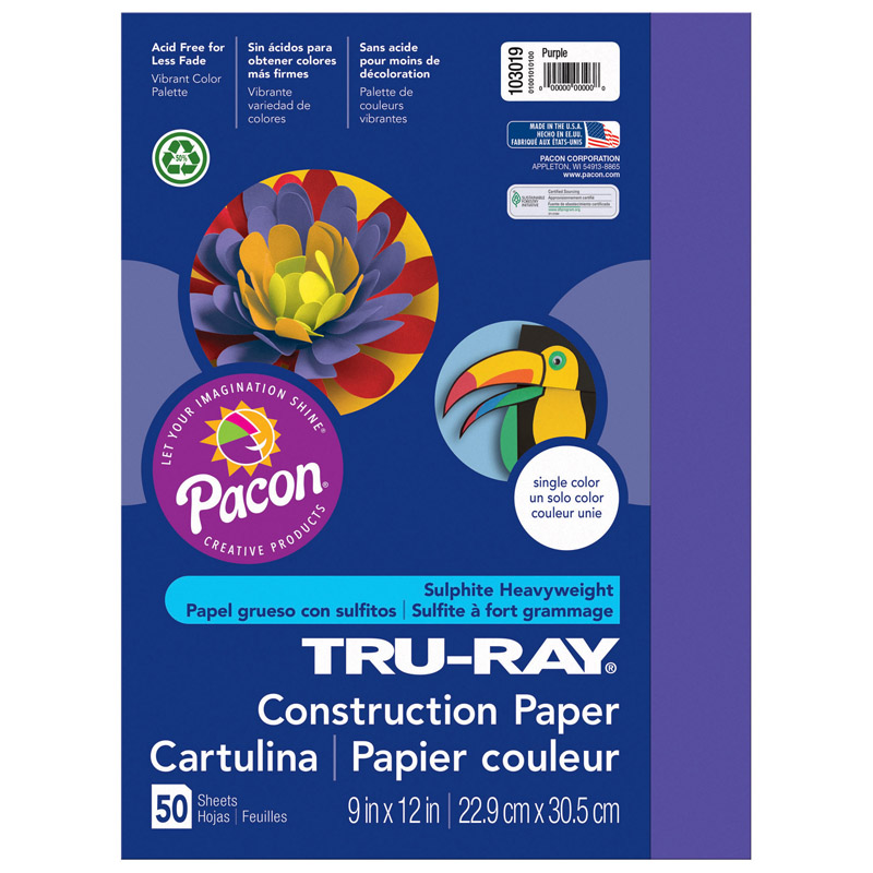 Tru Ray 9 X 12 Purple 50 Sht