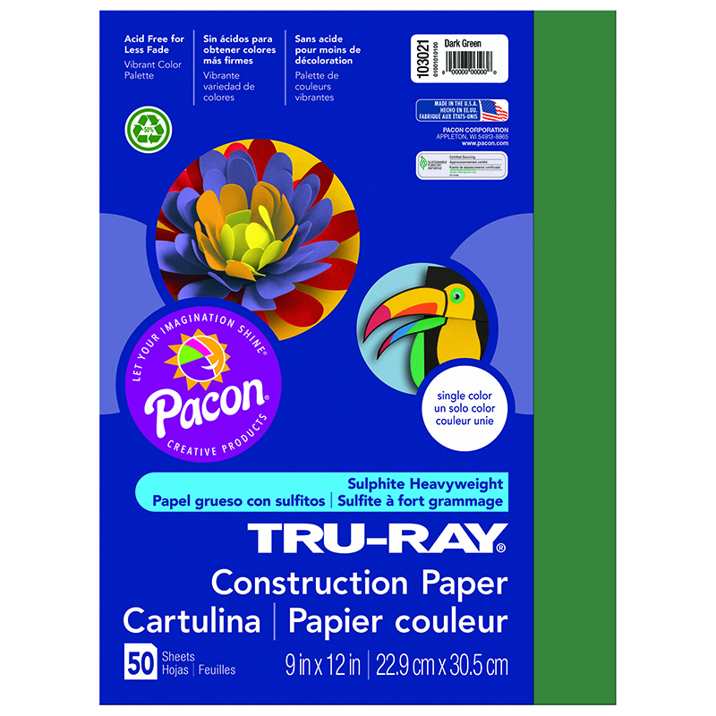 (10 Pk) Tru Ray 9x12 Dark Green