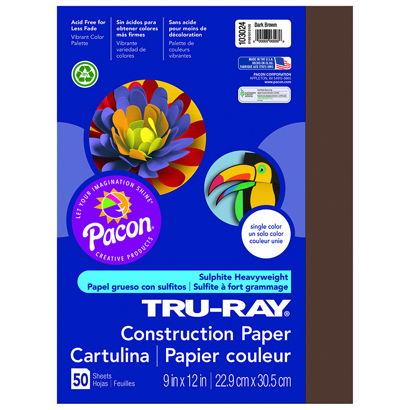 (5 Pk) Tru Ray 9x12 Dark Brown