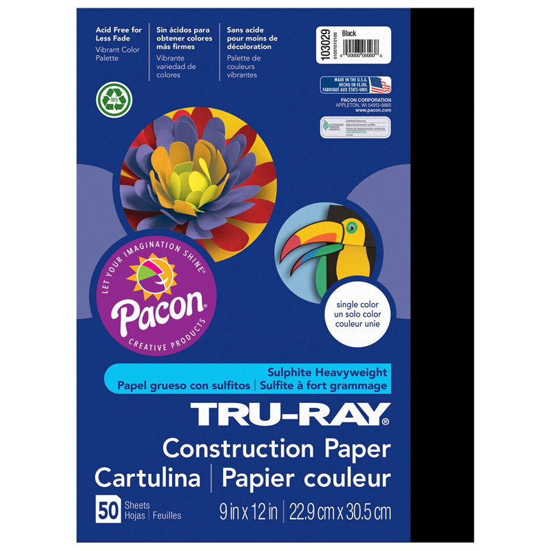 Tru Ray 9 X 12 Black 50 Sht