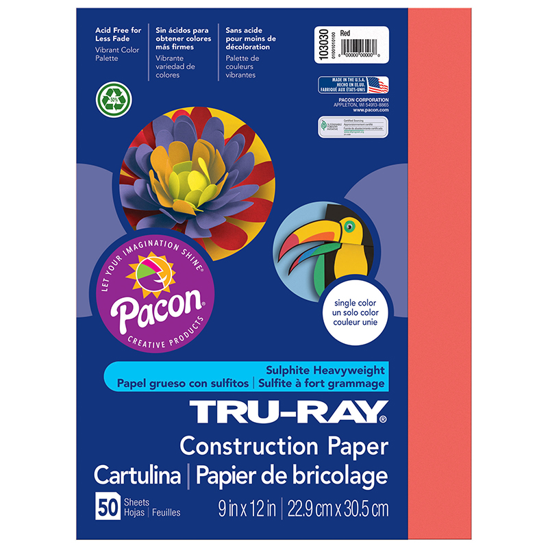 (10 Pk) Tru Ray 9x12 Red