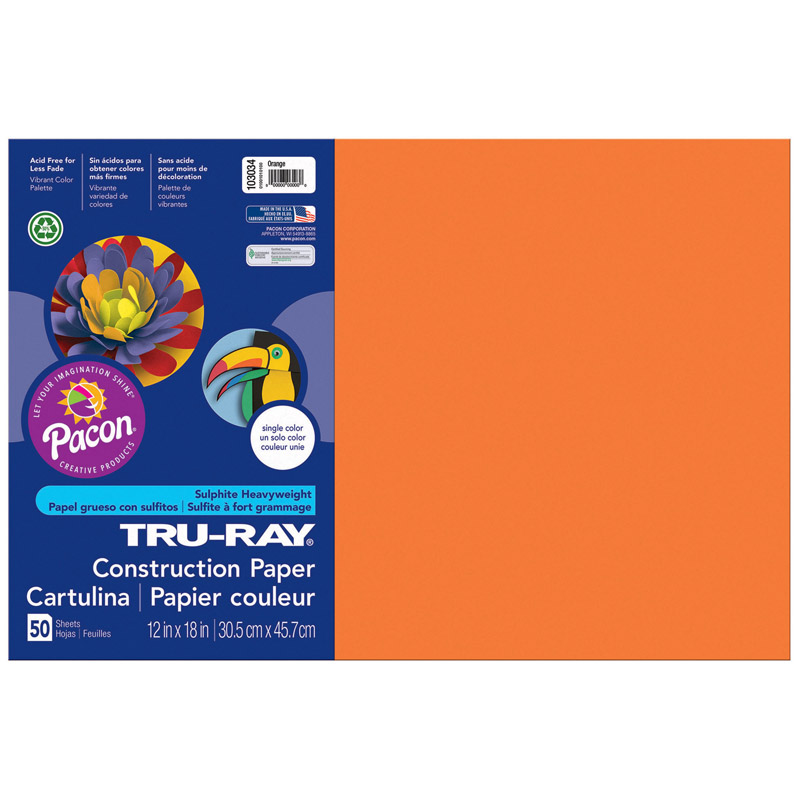 (5 Pk) Tru Ray 12x18 Orange