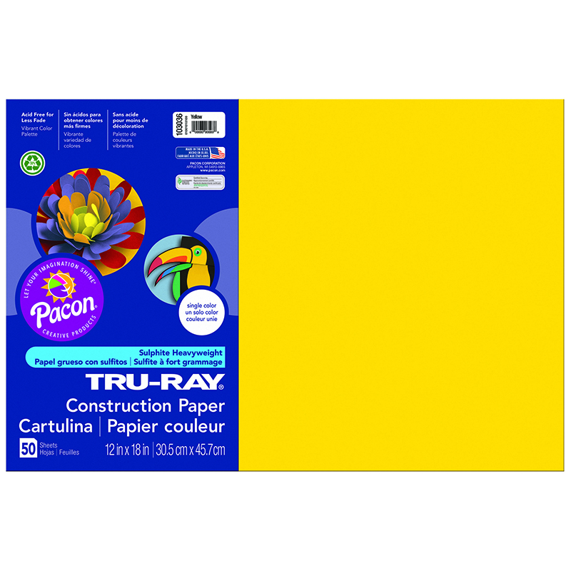 (5 Pk) Tru Ray 12x18 Yellow