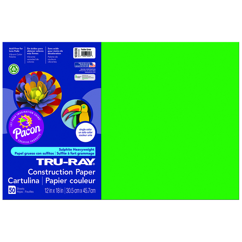 (5 Pk) Tru Ray 12x18 Festive Green