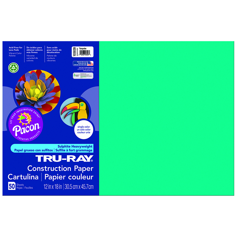 (5 Pk) Tru Ray 12x18 Turquoise