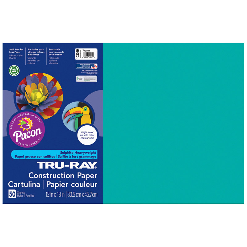 Tru Ray 12 X 18 Turquoise 50 Sht