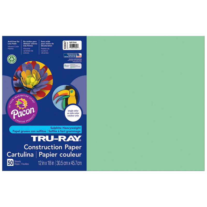 Tru Ray 12 X 18 Light Green 50 Sht