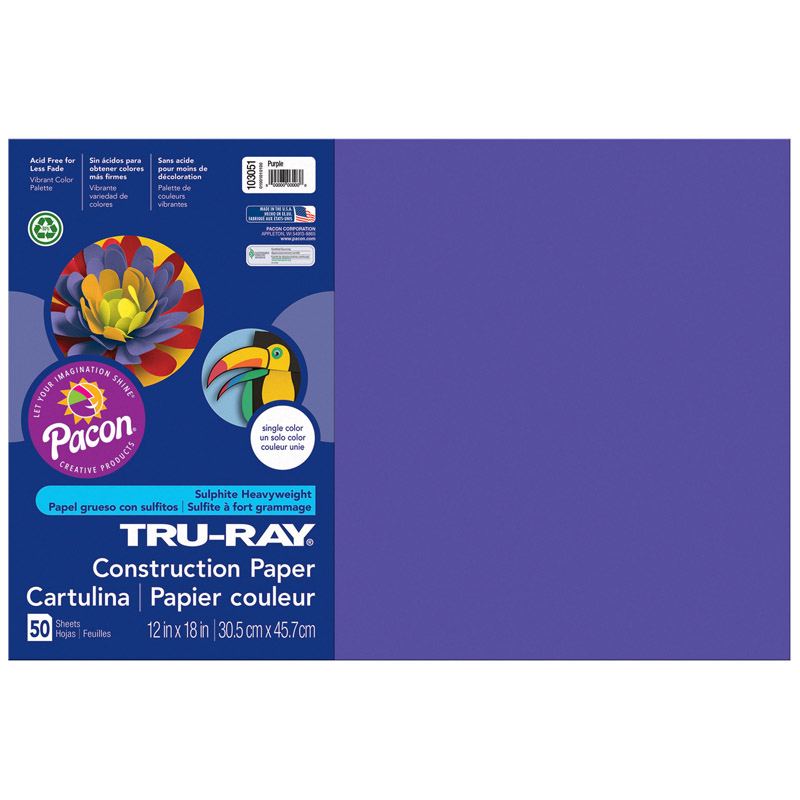 Tru Ray 12 X 18 Purple 50 Sht