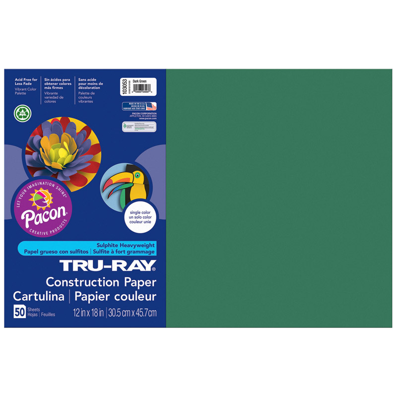 Tru Ray 12 X 18 Dark Green 50 Sht