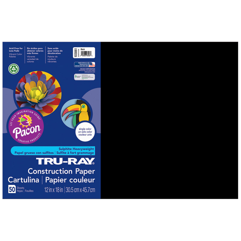 Tru Ray 12 X 18 Black 50 Sht