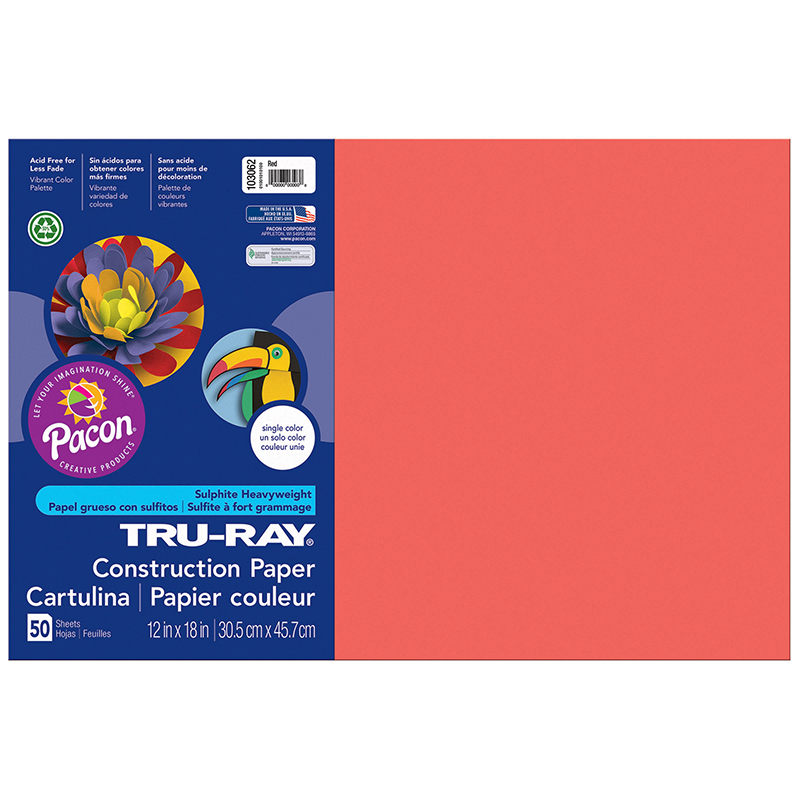 (5 Pk) Tru Ray 12x18 Red