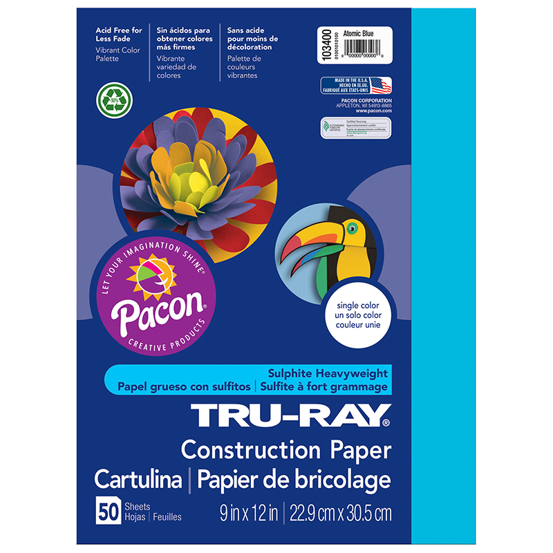 (6 Pk) Tru Ray Atomic Blue 9x12
