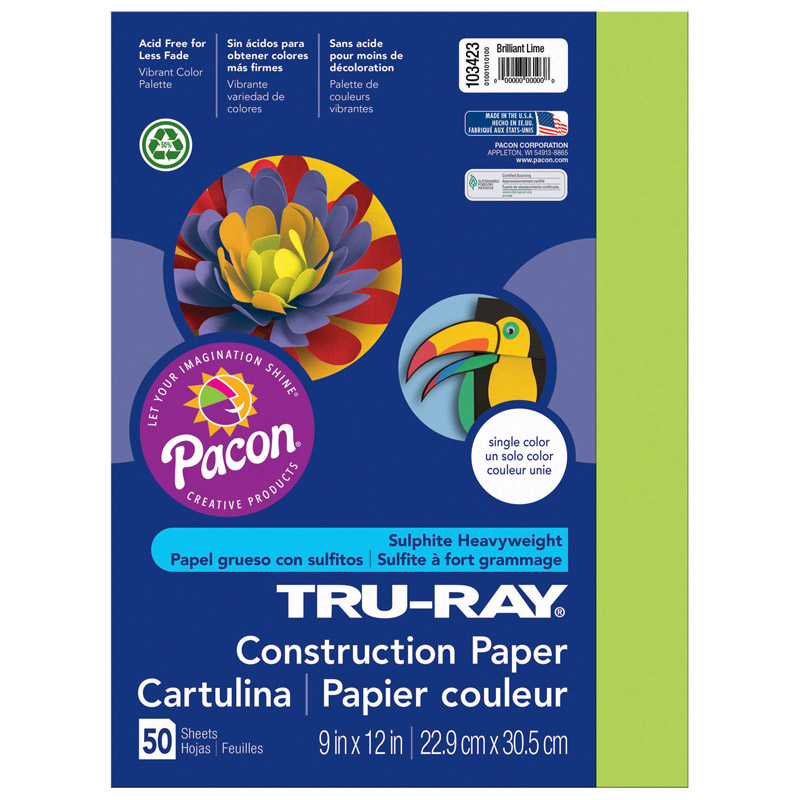 (5 Pk) Tru Ray 9x12 Brilliant Lime