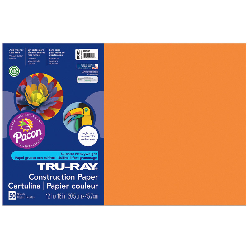 (5 Pk) Tru Ray 12x18 Pumpkin