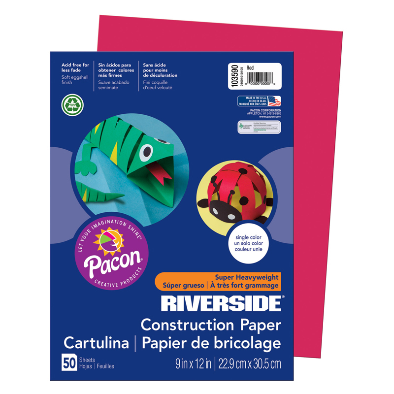 (6 Pk) Riverside 9x12 Red 50 Sht