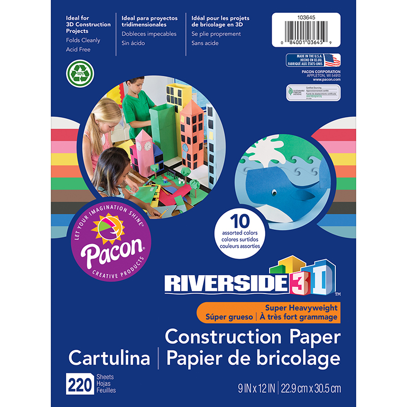 3d Construction Paper Ast Colors