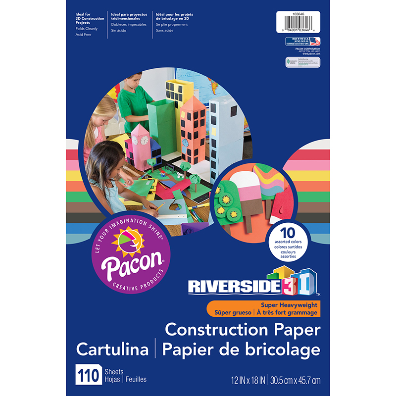 3d Construction Paper Ast Colors