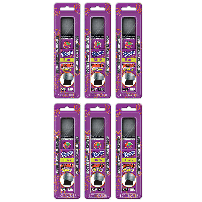(6 Ea) Jumbo Marker Black
