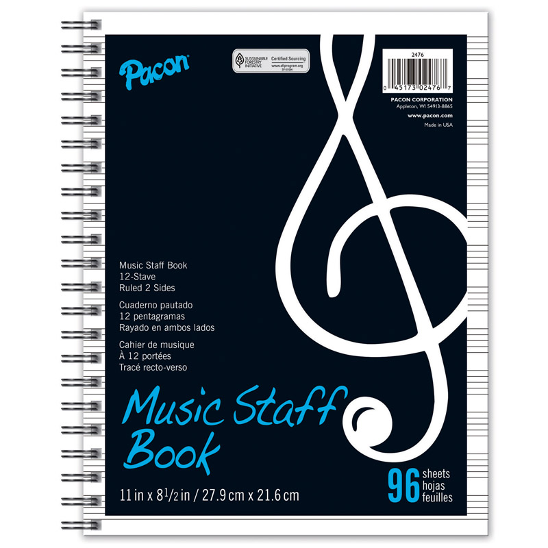 (6 Ea) Music Staff Paper