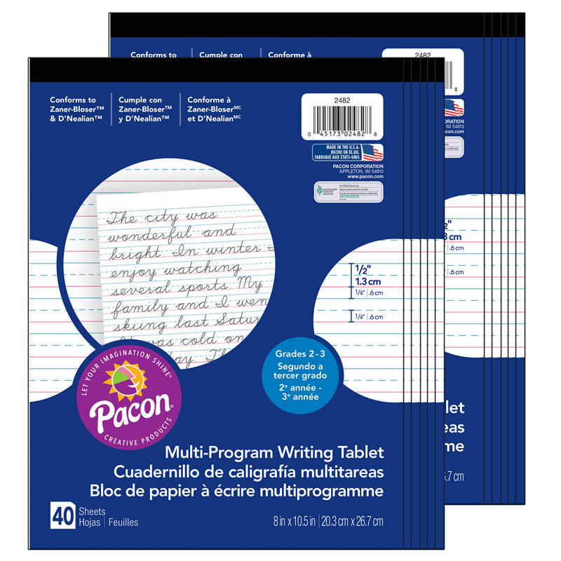 (12 Ea) Writing Paper 1/2in Ruled