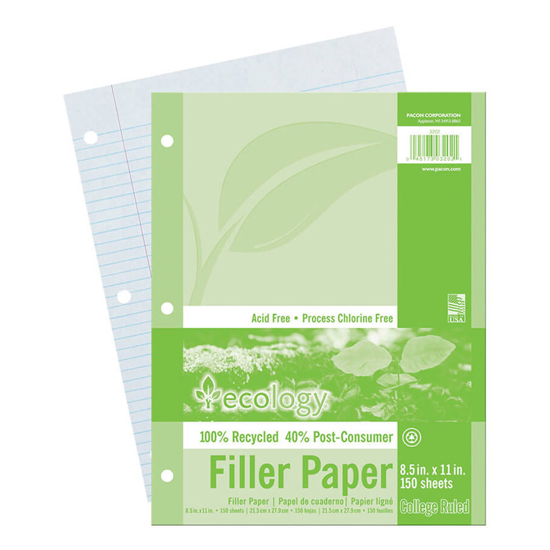 Ecology Recycled Filler Paper 150sh